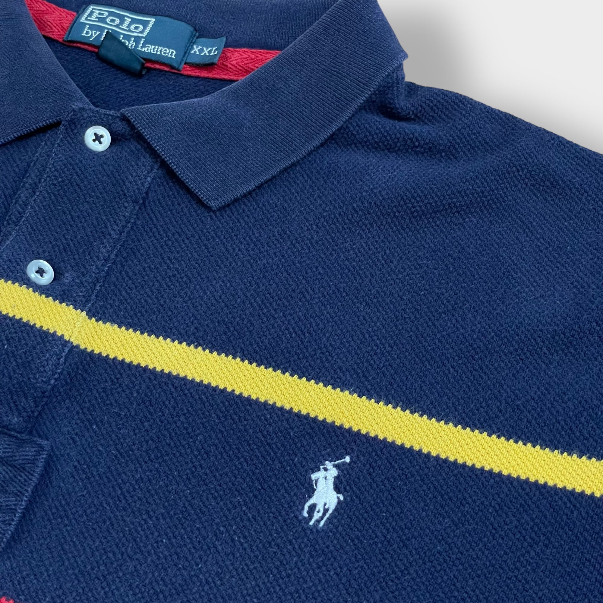 POLO RALPH LAUREN】XXL ビッグシルエット ポロシャツ 切替 刺繍ロゴ