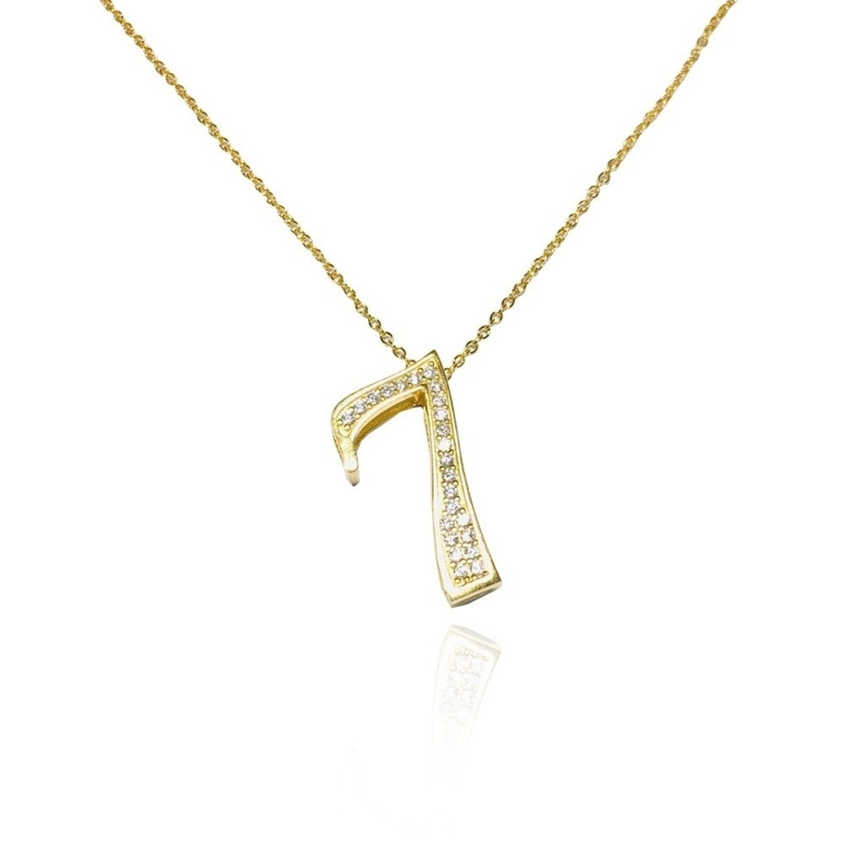 silver925ナンバーネックレスゴールド「7」 | StoneJewelry