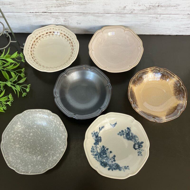 ティーク型 5.0浅鉢 16cm 【全6色】丸皿 アンティーク調