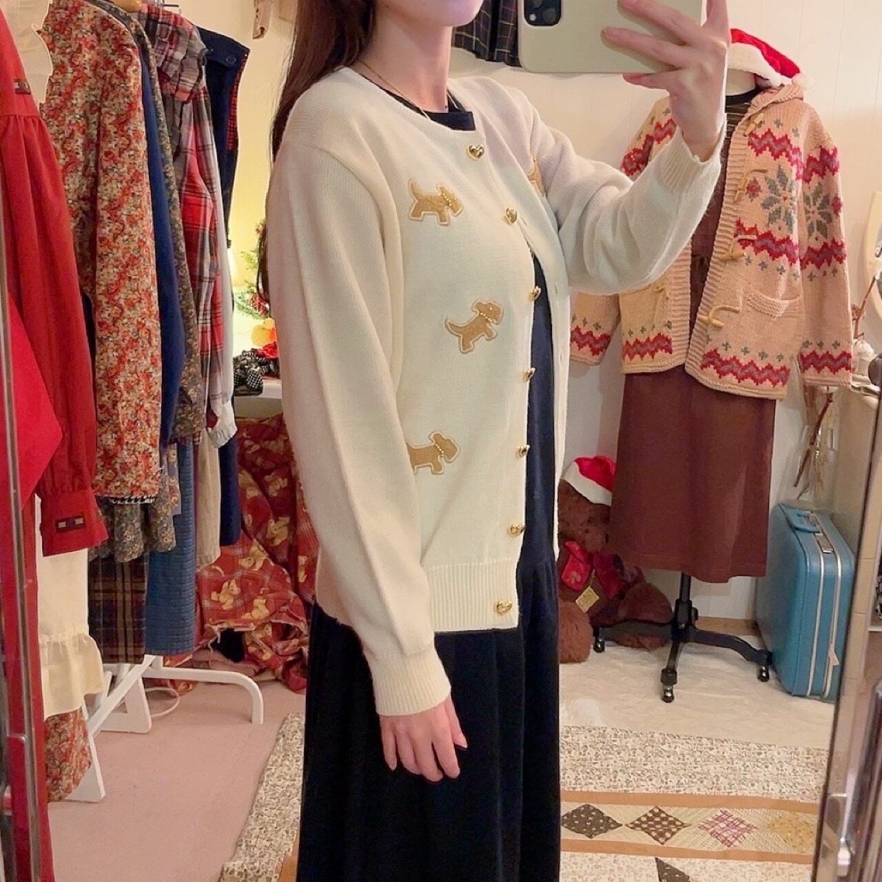 dog heart button cardigan