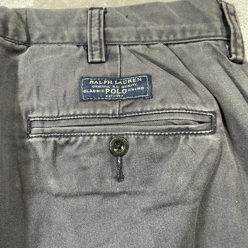 00s Polo by Ralph Lauren 36/30 グレーチノパンツ 詳細写真3