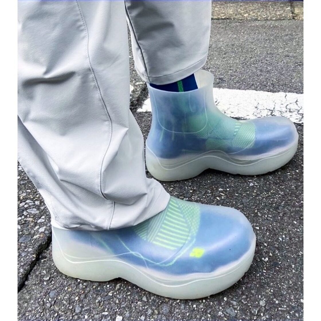 Bottega Veneta clear rubber paddle boots | Pay ID
