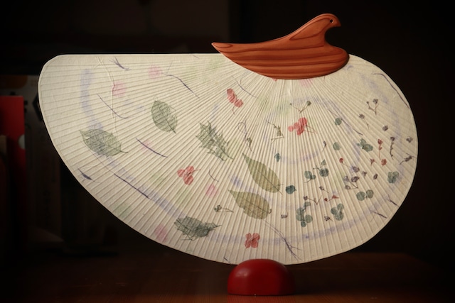 江戸仕立て都うちわ千鳥型【松崎和紙(長野県)】Edo-style plover-shaped Miyako Uchiwa (handy fan)