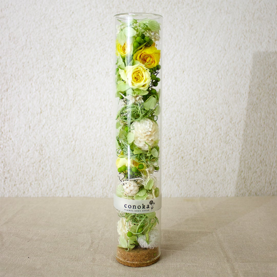 【2026 Mother's Day CPB-YM5ボトルプリザーブドフラワーM(イエロー)】母の日|母の日ギフト|母の日 プリザーブド|