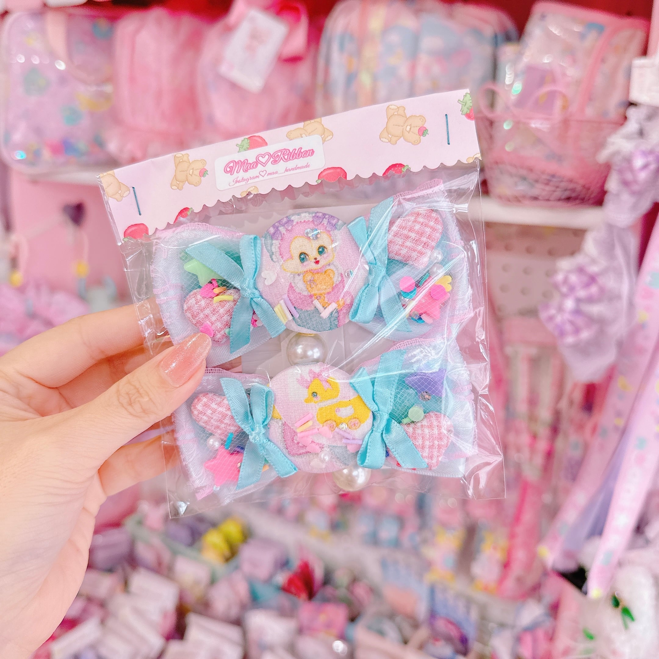 【R14】53-21くるみキャンディチュールツインヘアクリップ