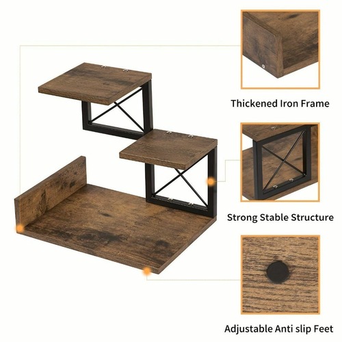 木製デスクトップオーガナイザー３段 デスクオーガナイザー 小型本棚収納棚