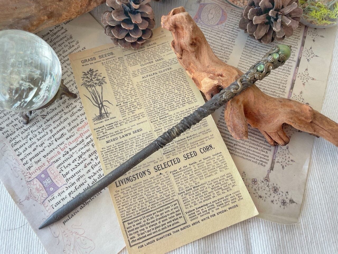 アメジストxガーネット】見習い魔法使いの杖 | 天然石ワイヤー