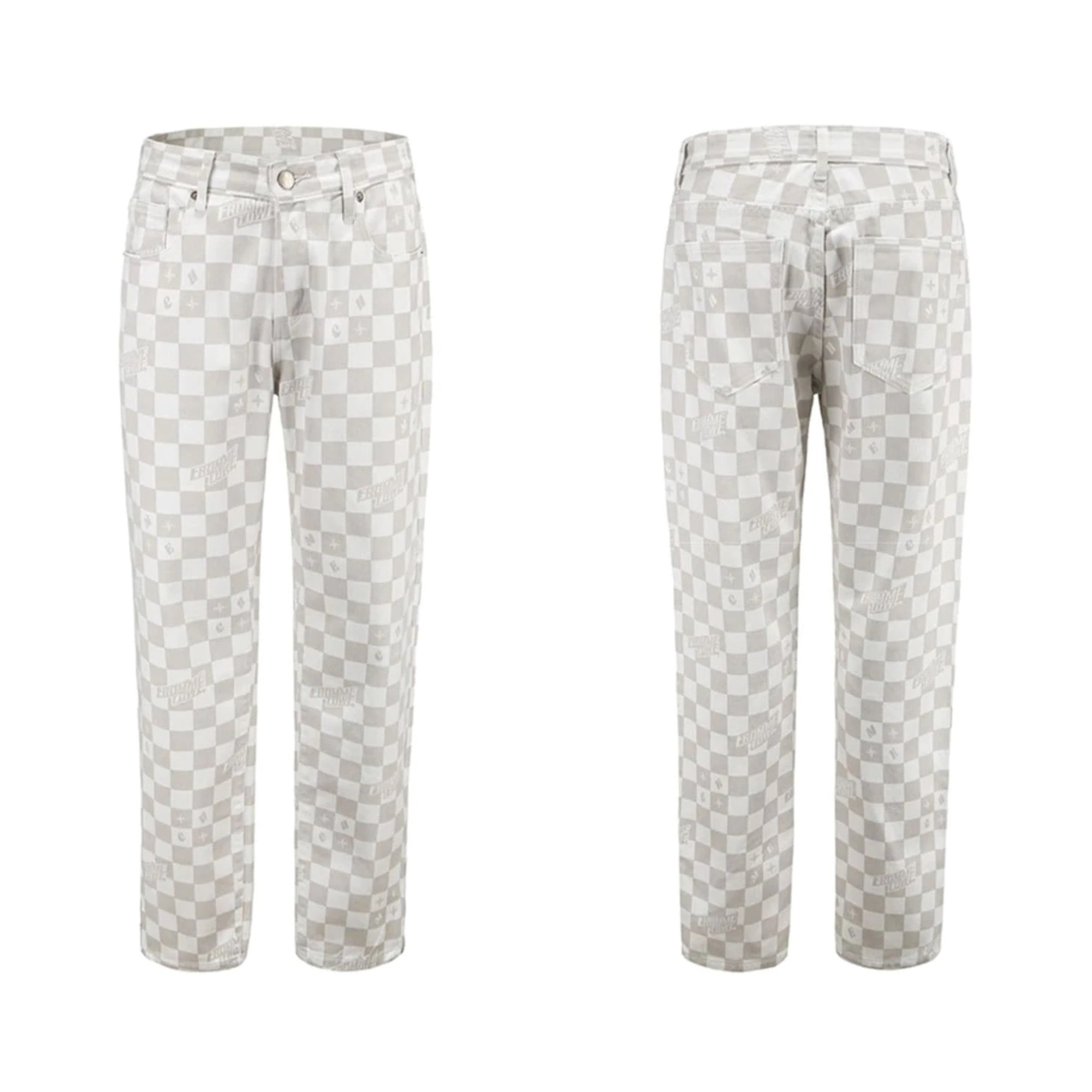 SALE‼︎【CHME Studio / MAISON EMERALD】BLOCK CHECK DENIM PANTS(Carry Honor Maison Emerald/メゾンエメラルド/MAISONEMERALD/ボトムス/デニム/韓国/上海/中国/OY/ブランド/ファッション/メンズ/ユニセックス/ストリート)