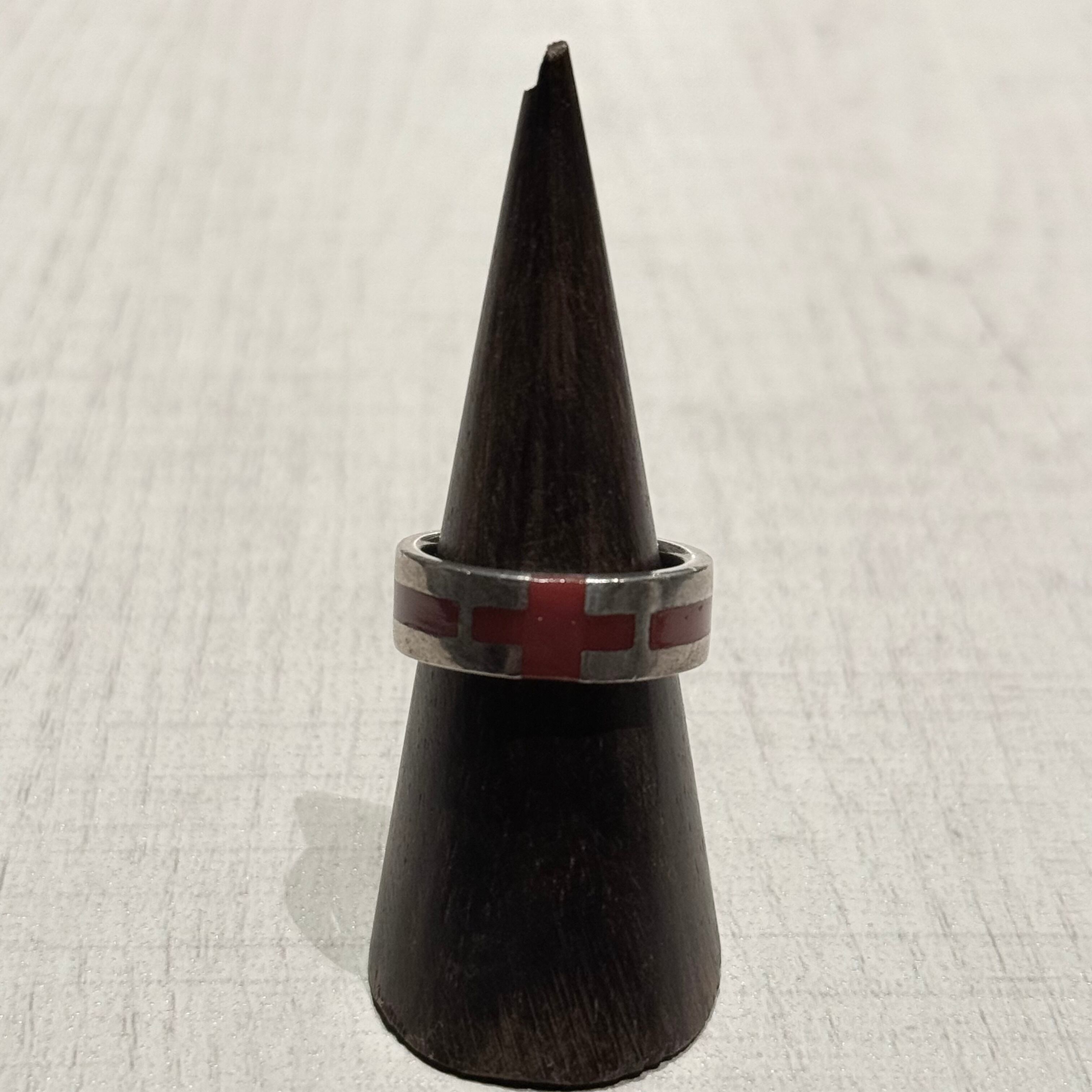 RED CROSS INLAY RING-SILVER925-クロスリング | maryland_accessories