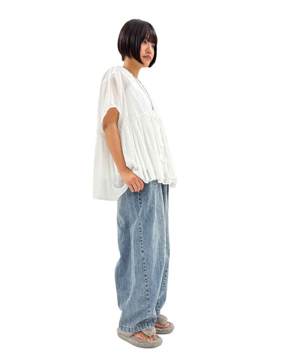 SALE【ayane】コットンボイルギャザー切り替えブラウス 826522 アヤン