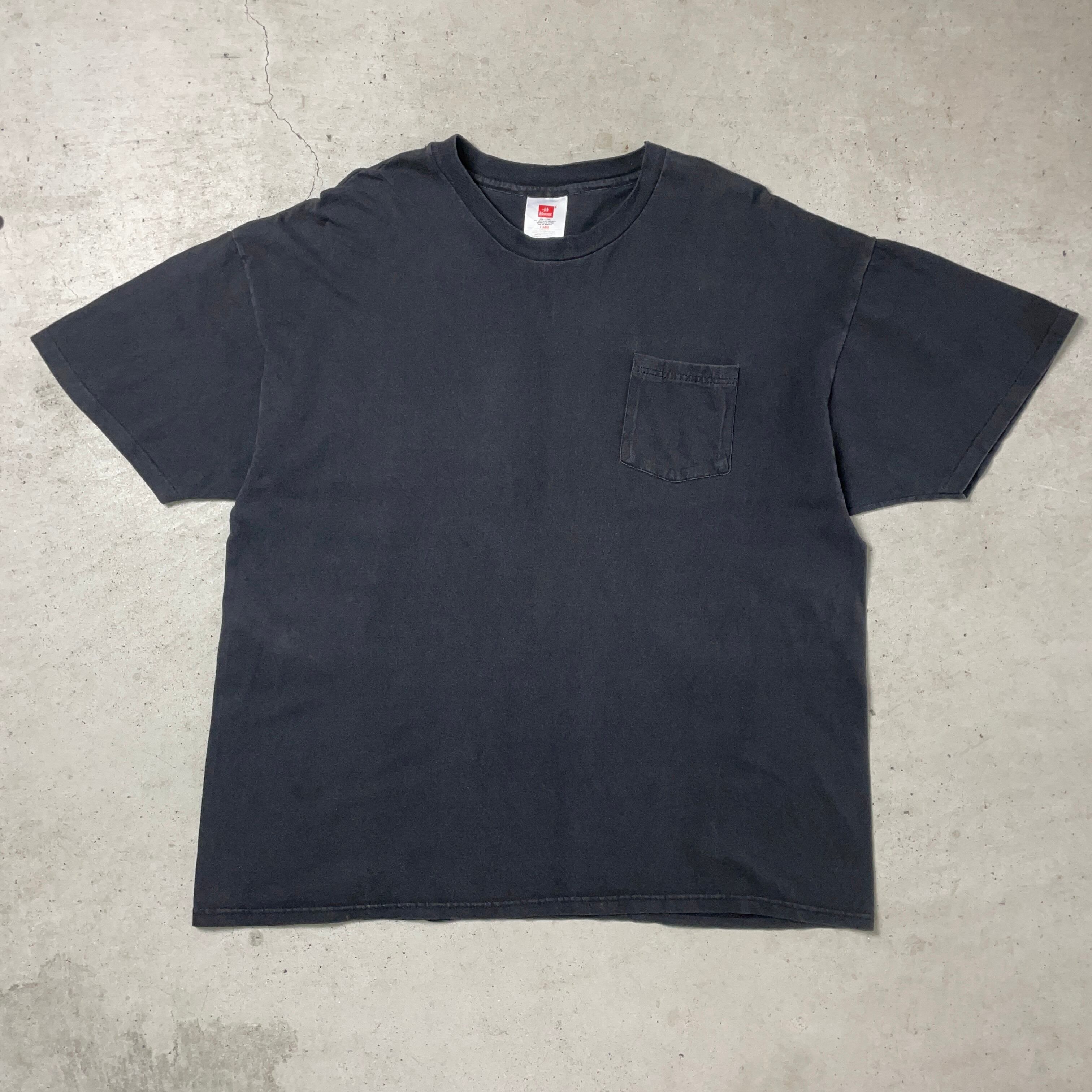 90年代 Hanes ヘインズ シングルステッチ 無地 ポケットTシャツ 