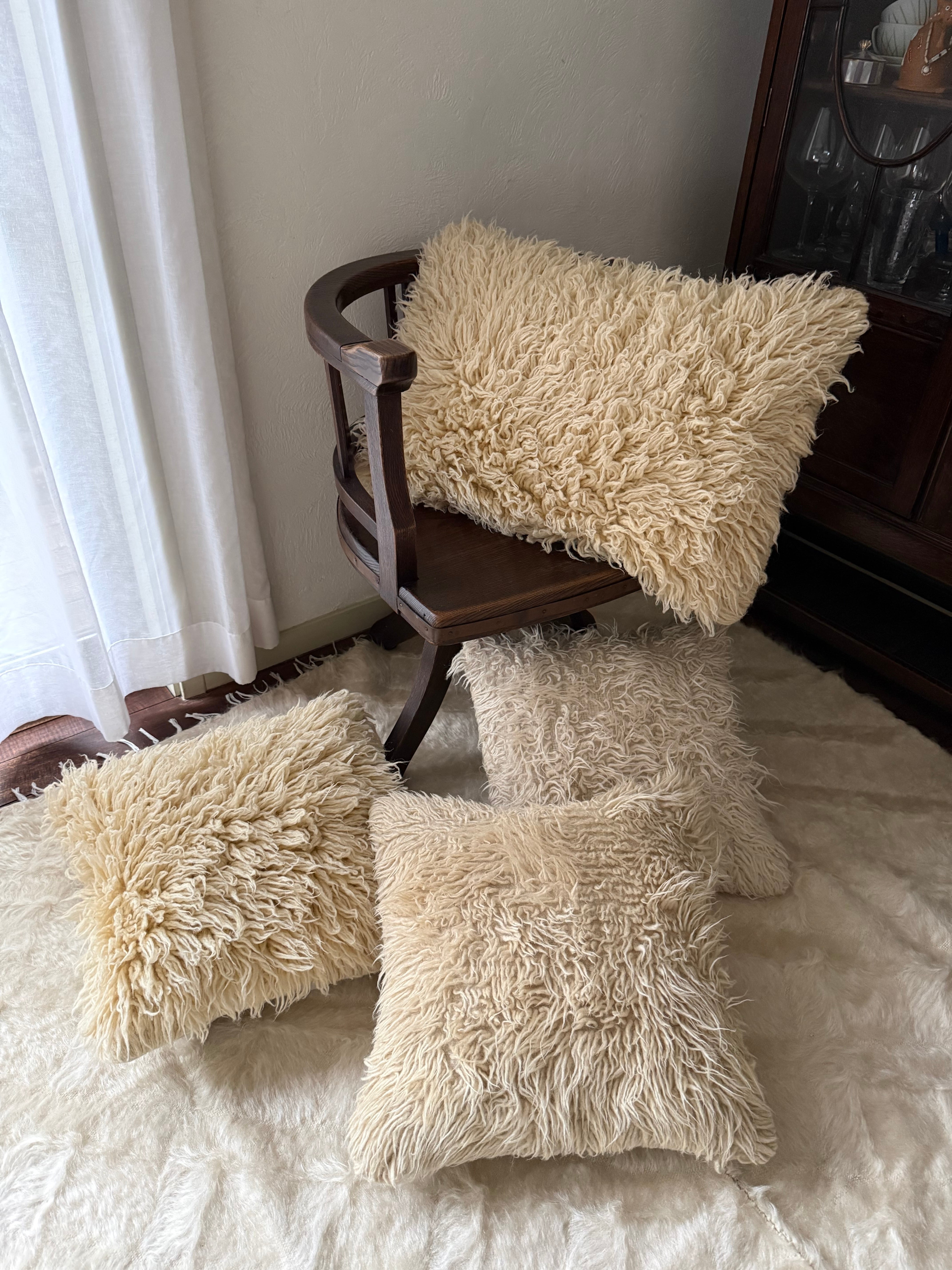 258 Vintage Tulu Sheep Cushion Cover Bヴィンテージ トゥル シープ