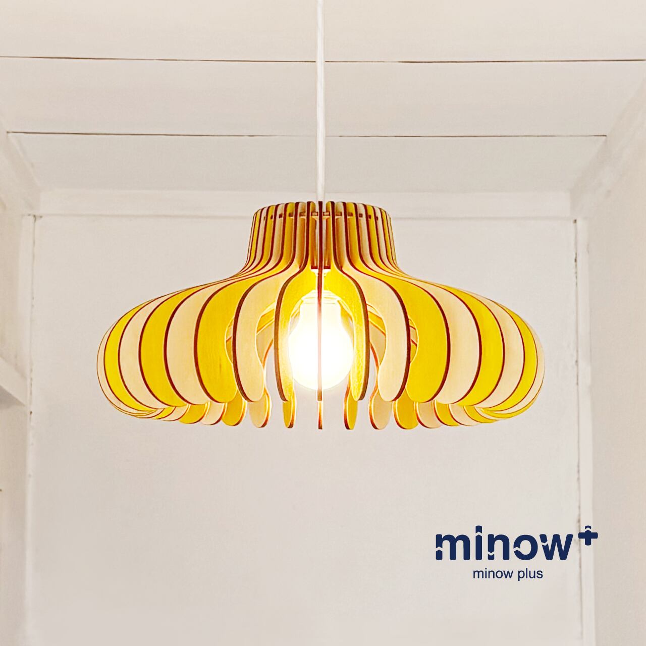 木製ペンダントライト『ビッグマッシュ（ミモザイエロー）』 ｜華やか