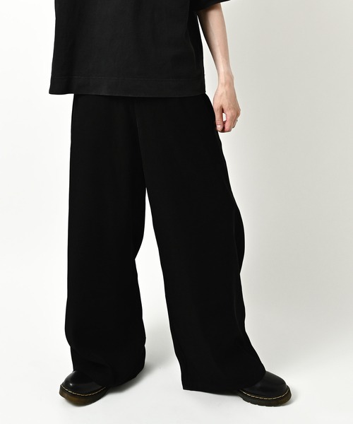 Revertical Polyester Spandex Barrel Leg Pants (BLK) RV9303