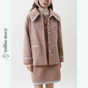 淡彩の格子が揺れる余韻：チェックブレザーコート《XU0286》