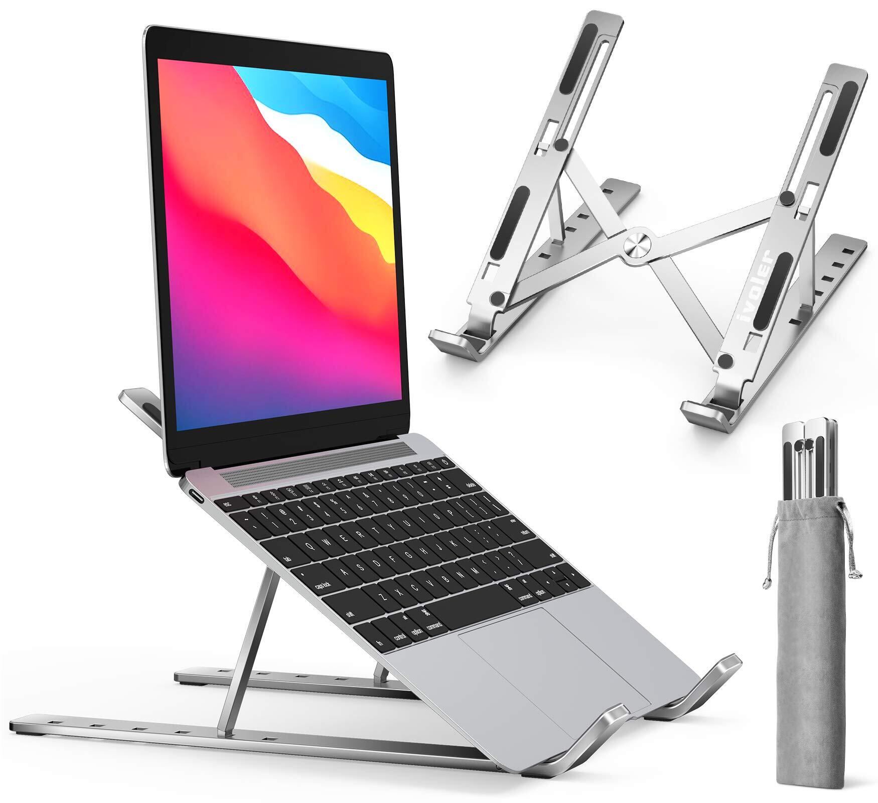 【数量限り】ノートパソコン スタンド PCスタンド改良 折りたたみ式 パソコンスタンド ノートパソコンスタンド iVoler タブレット スタンド ラップトップスタンド pc スタンド 持ち運び アルミ合金製 6段階高さ調節可能 滑り止め 軽量 PC/MacBook/ラップトップ/iPad/タブレット (金属) ノートpc