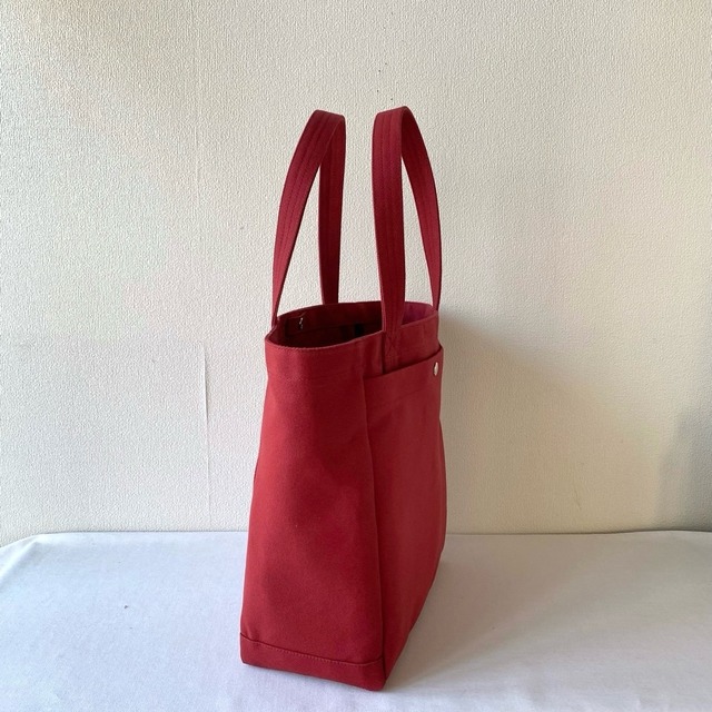 【全9色】「軽いボックストート」たて型通勤／倉敷帆布 8号帆布【受注制作】