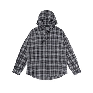 フード付きチェックシャツ el1430