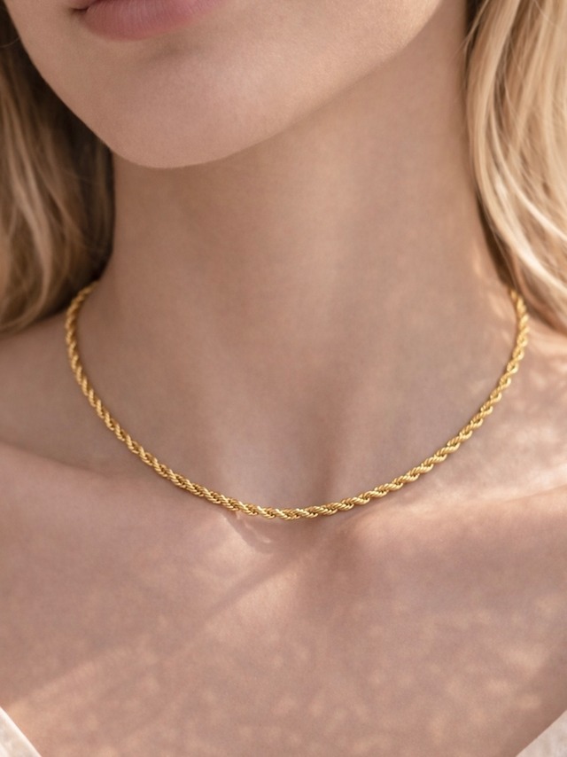 rope chain necklace【金属アレルギー対応】