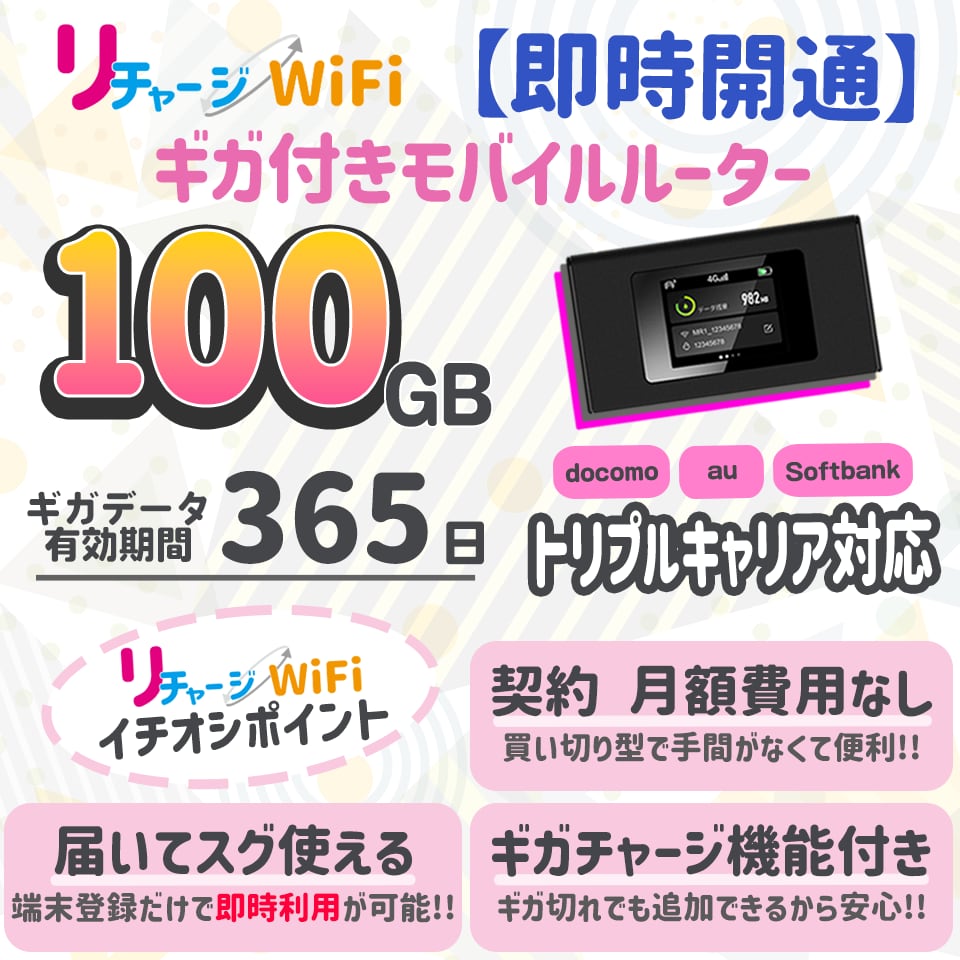 新品未使用 ギガセットwi-fi 100GB