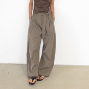 リボン付き ワイドレッグ フルレングス パンツ 　全2色　 00069