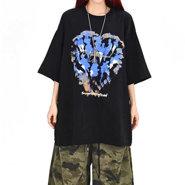 ハートコラージュアートルーズTシャツ 2col   R01705