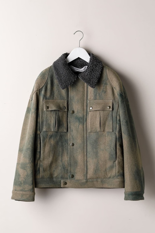 individual sentiments // PILOT STYLE JAKET _ Khaki-Green & charcoal boa