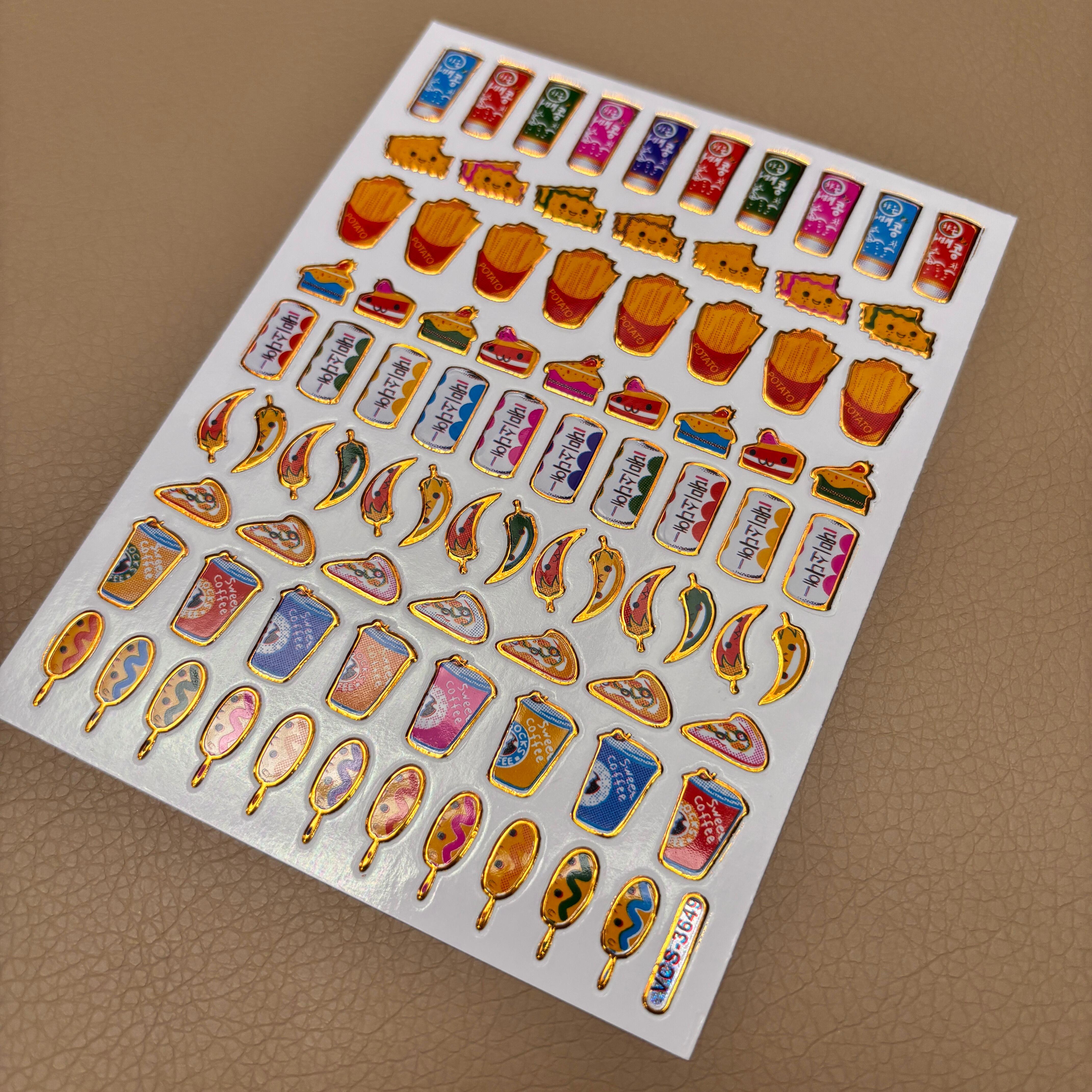 125 韓国フード レトロキラキラシール VCS-3649 VCS01