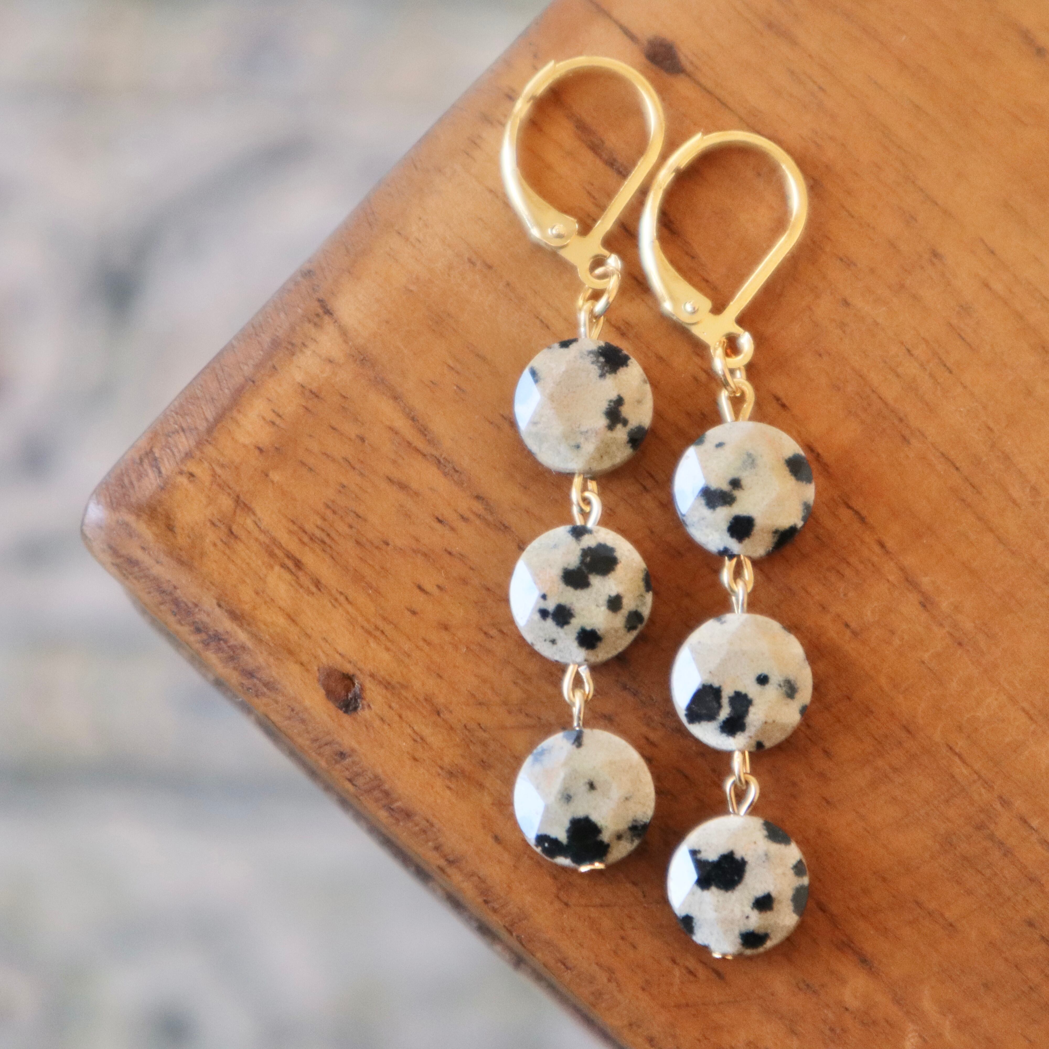 ピアス：ダルメシアンジャスパー | Free Hope surf earrings
