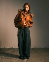 Washed out script jeans