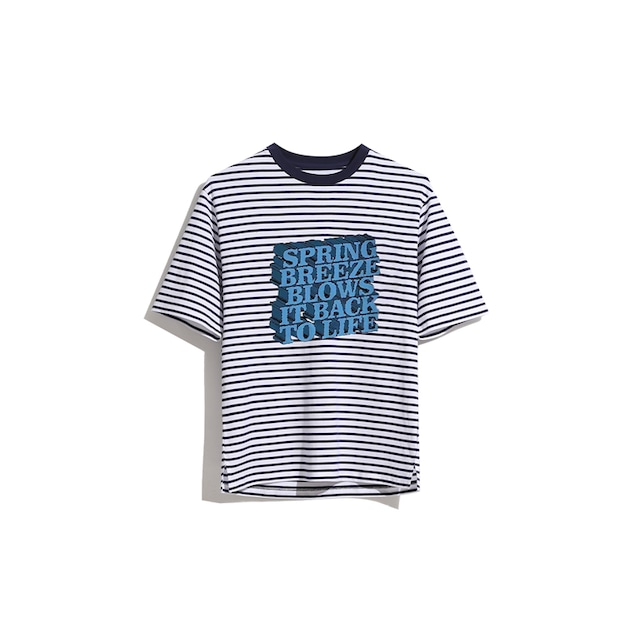 SALE 【HIPANDA ハイパンダ】メンズ ストライプ  Tシャツ MEN'S STRIPE SHORT SLEEVED T-SHIRT / BLUE