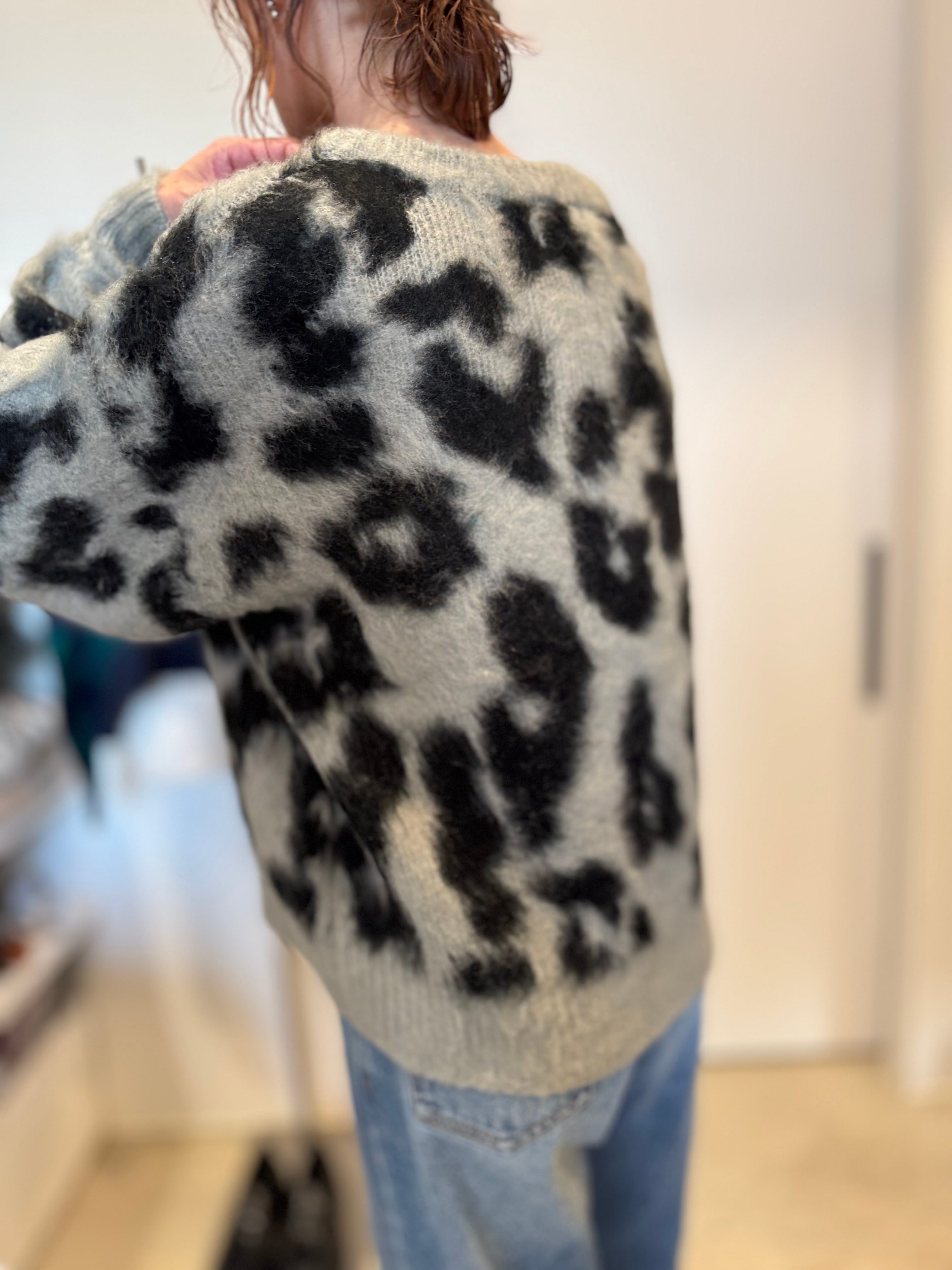 【SELECT】レオパード柄ニットプルオーバー