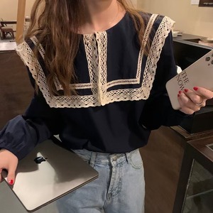 レースセーラーカラーブラウス AJ1079-7908