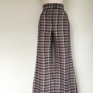 80s boot cut checked pants