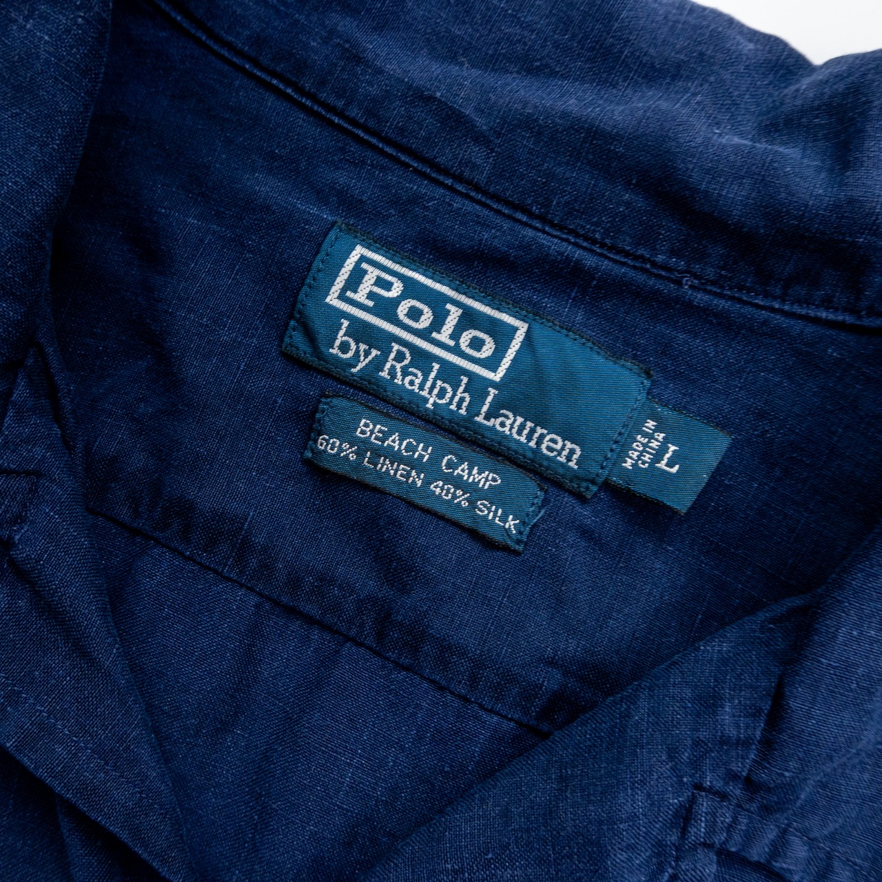 1990's Polo by Ralph Lauren silk linen open collar shirt