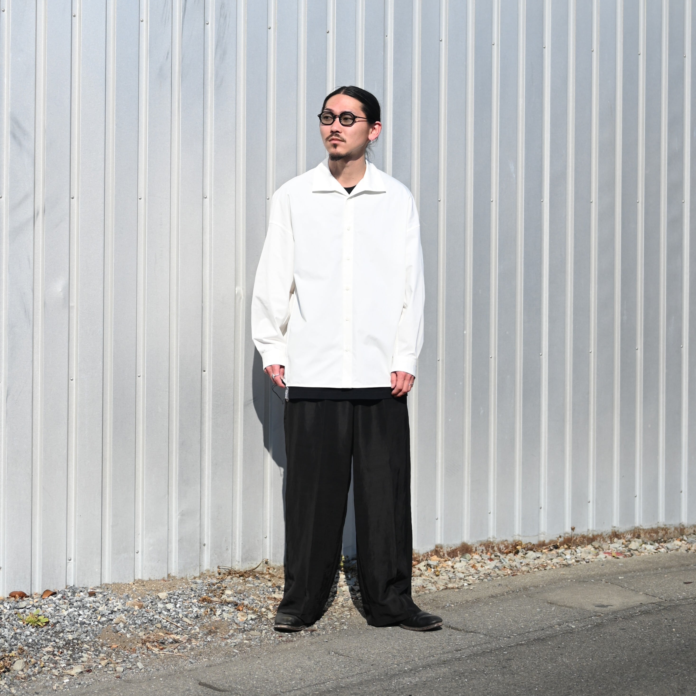 Nonnotte(ノノット)Draping Open Collar Shirt Type A | GANKO