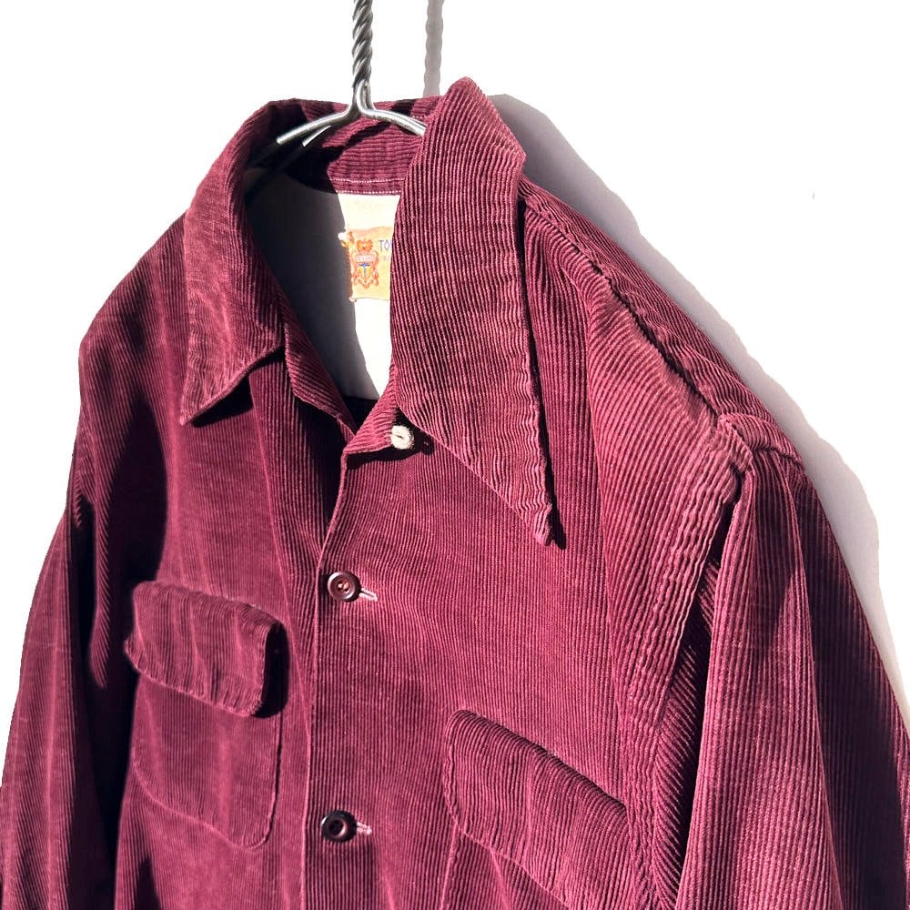 TOWNCRAFT] Vintage open collar corduroy shirt [1940s-] Vintage