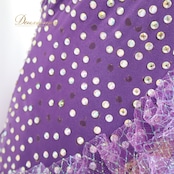 社交ダンス 衣装 スタンダード ドレス スタンダードドレス 紫 金 羽 ラメ デモ 競技 ダンス パーティ 発表会 スパンコール フロート キラキラ パープル系 ゴールド系 豪華ドレス スカート パーティードレス ダンス衣装 パフォーマンス衣装 競技用衣装