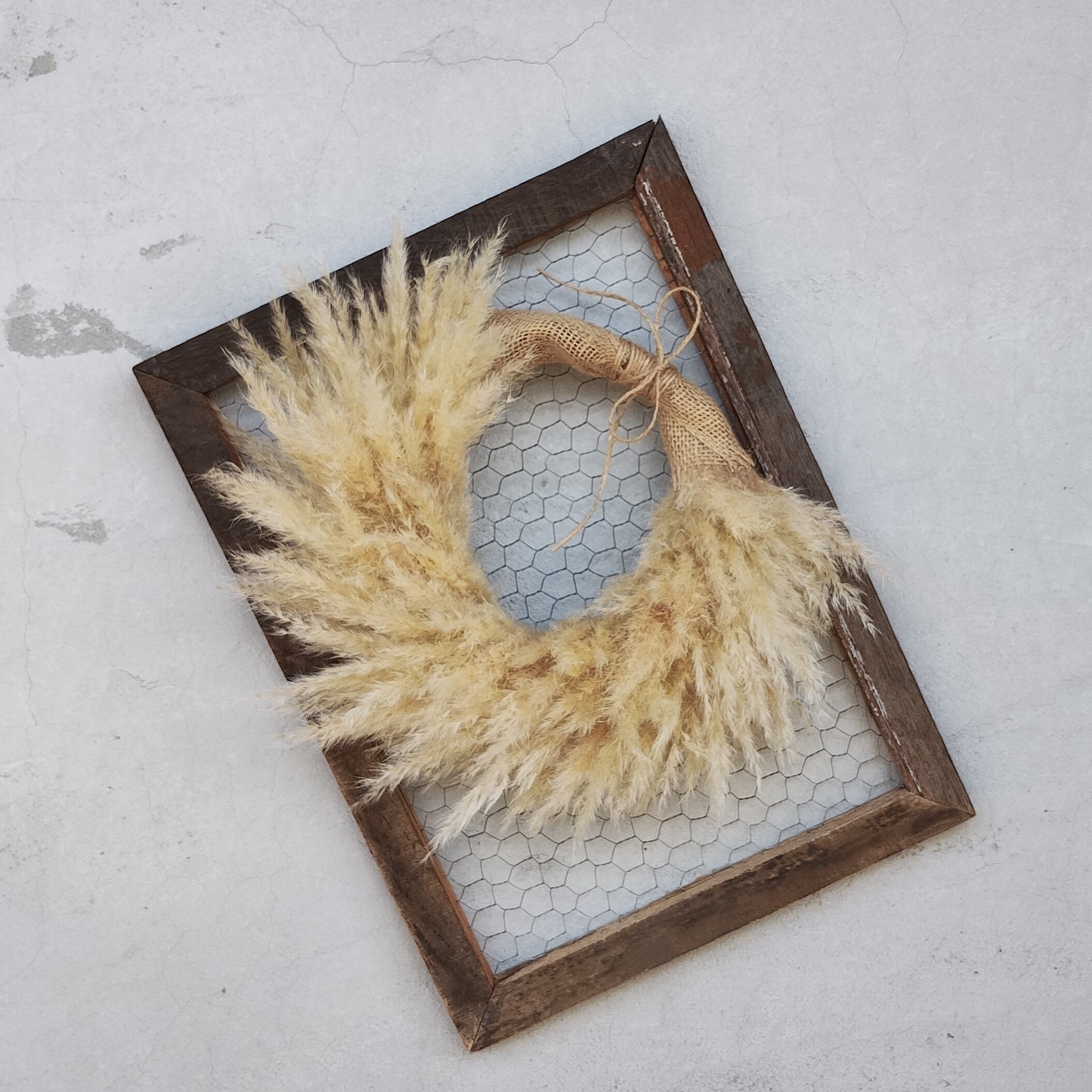 パンパスグラス　リース パンパスグラス/ハーフリース【受注制作アイテム】雄株 リース