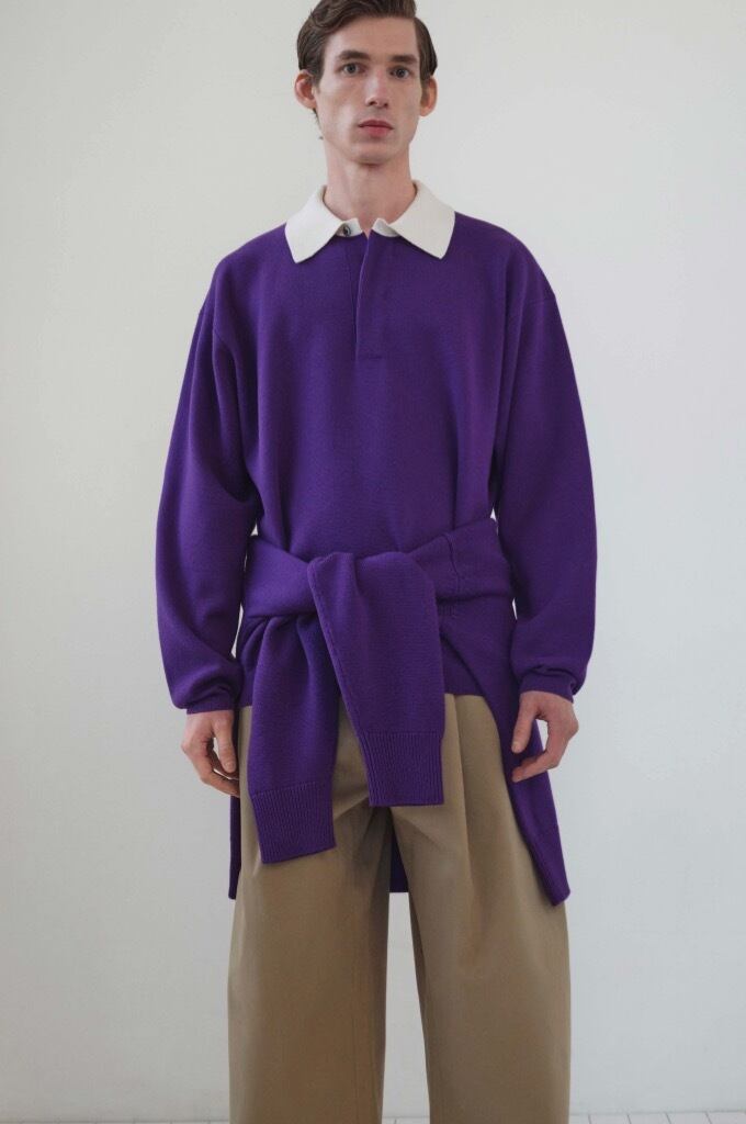 12GG KNIT RUGBY J - FIELD スタジオニコルソンパープル