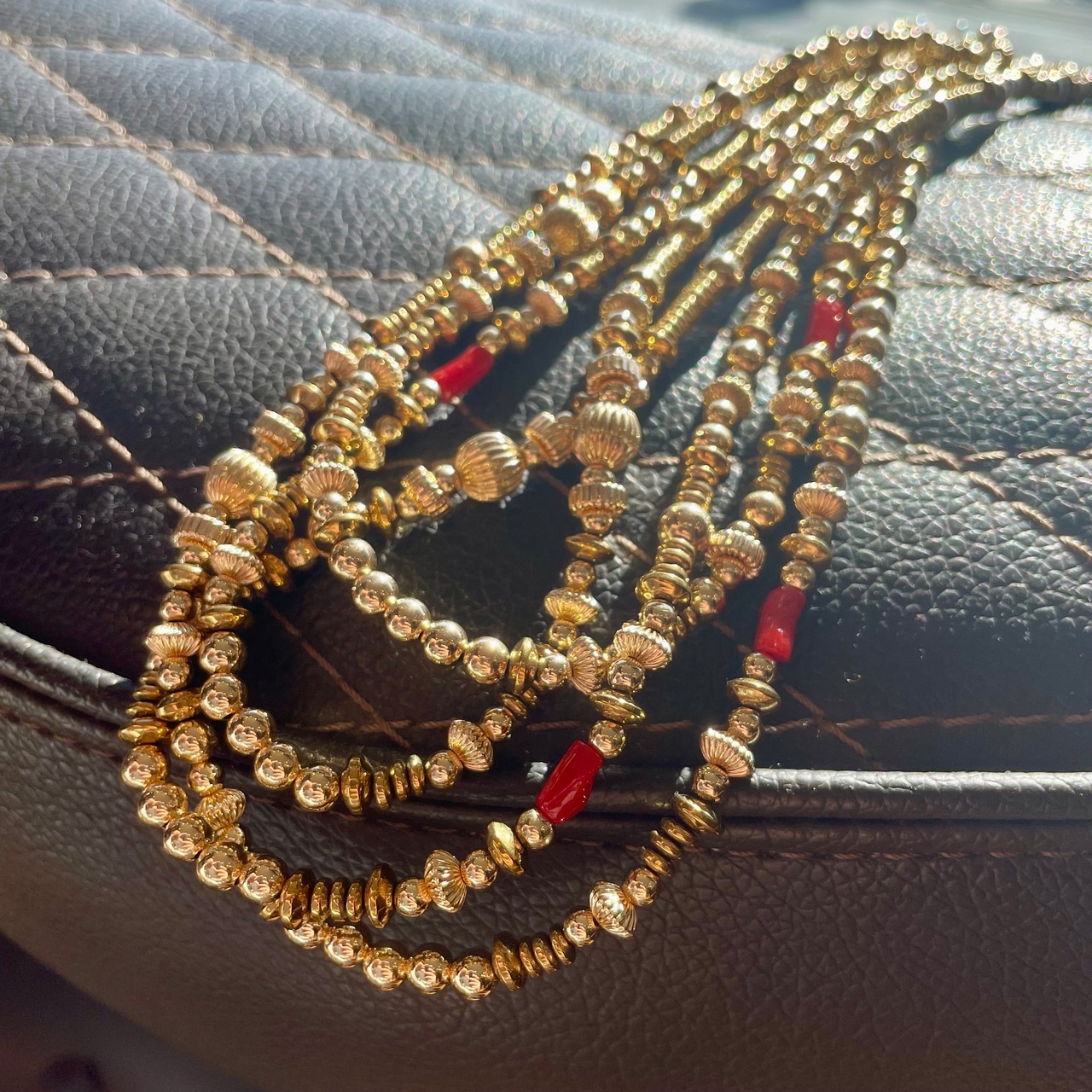 ブライト（Bright）ネックレス（Wave S Hematite All Gold）血赤珊瑚 55cm - 3