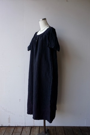 【monoya】antique linen one-piece 後染め