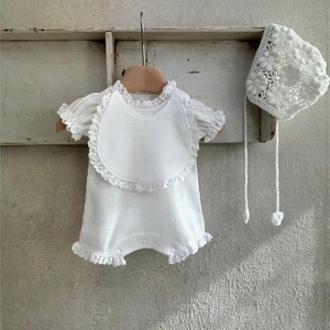 【BABY】韓国風　ワッフル無地ロンパース