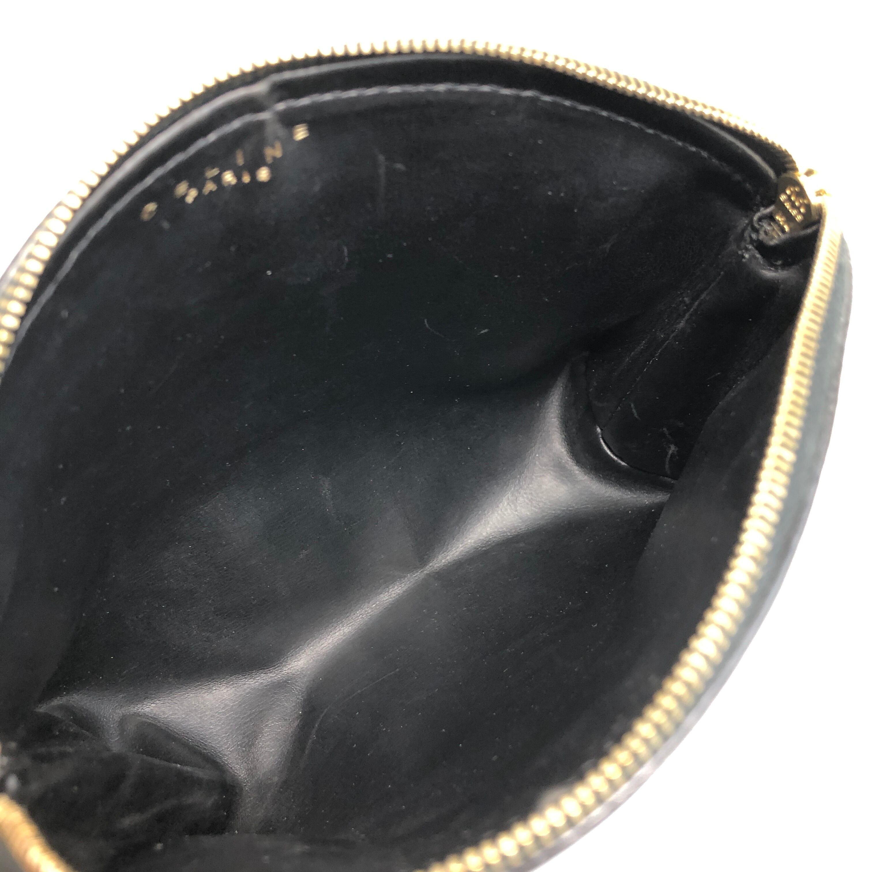CELINE セリーヌ マカダム ポーチ ブラック ブラゾン型押し PVC レザー