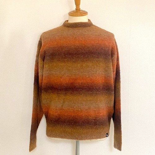 Gradation Crew Neck Knit　Brown