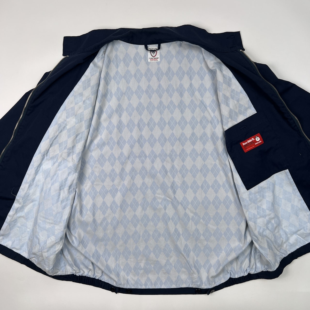 CAPTAIN SANTA キャプテンサンタ GOLF CLUB ワッペン 刺繍 スイングトップ ジャケット サイズ XL /ネイビー/メンズ/ドリズラー/ゴルフ