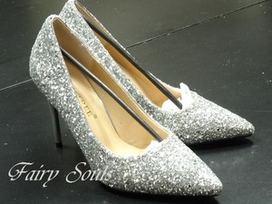 ★送料無料★22.5ｃｍ★きらきらラメレディ－スハイヒ－ル（HI1002)