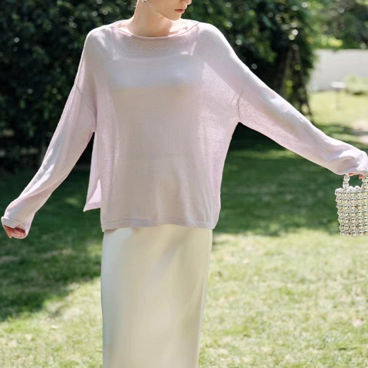 シアー ボートネック サマー ニット 00159・画像4