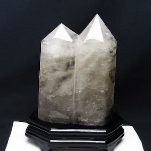 2.8Kg 水晶 六角柱 ダブルポイント 台座付属  162-237