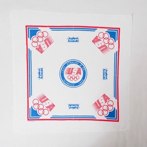 80’s Levi’s LOS ANGELS Olympic Bandana USA製 White リーバイス ロサンゼルス オリンピック バンダナ